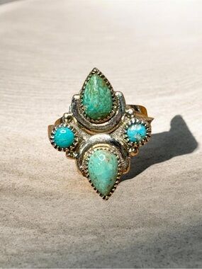 925 Sterling Silver Royston & Kingman Turquoise Ring | Size 8